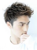 大宮駅スパイキーショートピンパーマビジネスショートフェード◆