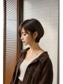 まわりと差がつく小顔ショート×シアーブラウン