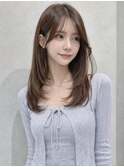 小顔見え韓国レイヤー×まろやかベージュ