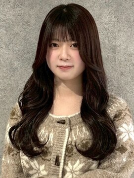 キャパ セントラル 天神 大名店(CAPA central) ダークブラウン 透明感カラー 顔周りレイヤー 韓国ヘア 20代