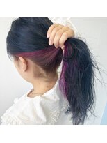 テクライズ 豊橋店(TECHRISE)&nbsp;ネイビーブルー×ラベンダーピンク×インナーカラー