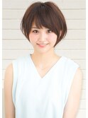 大人かわいいショートボブ小顔サイドブルージュ