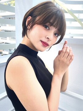 ビューイースト 亀戸 錦糸町(VIEW EAST) 大人かわいいショートボブカーキグレージュフェザーバング