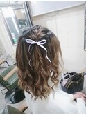 ちょこっと編み込みツイン