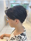 メンズセンターパート癖毛も活かすカット¥4200