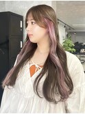 ロングカラー/イヤリングカラー/外ハネ/外ハネボブ/韓国