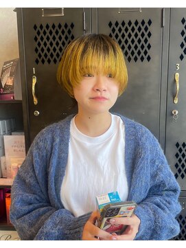 アチーブリス(achieve Liss) イエローカラー こなれマッシュウルフスタイル☆
