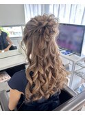 ハーフアップお団子