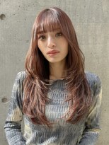 ニューヨークニューヨーク イオンスタイル東淀川店(NYNY)&nbsp;ハイレイヤーロング×ブリーチなしダブルカラーピンクブラウン