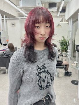 ティント 梅田(Tint) 【TOMOKI】ワインレッド/ブラックデザインカラー《大阪梅田駅》