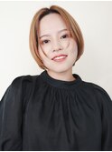 〈a28〉ショート韓国ボブハイライト髪質改善ブリーチ前髪20代30