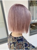 ボブ×ピンクベージュ