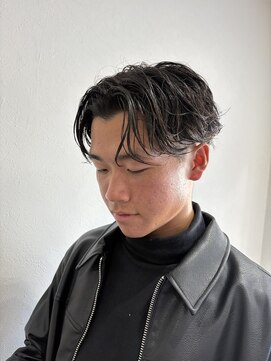 センターパートパーマ