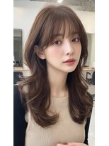 レス(Les.)&nbsp;ミディアムレイヤーバタフライカットハッシュカットダークグレー