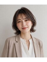MUTE 縮毛矯正  たまプラーザ店【7/1 OPEN(予定)】&nbsp;40代ミディアム韓国風大人レイヤースタイル
