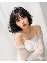 ノラ シブヤ(NORA)&nbsp;小顔ミディアムパーマミディアムデジタルパーマボブパーマ前髪