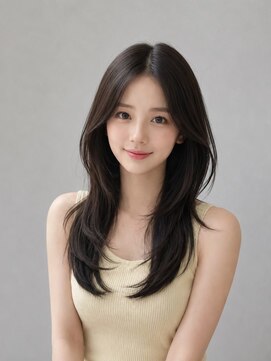アースコアフュールボーテ 新潟中野山店 (EARTH coiffure beaute) アッシュブラウン_韓国ヘア_顔周りレイヤー_ヨシンモリ