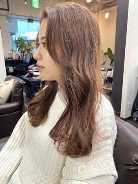 ヘアーサロン アウラ(hair salon aura) 【aura】大人韓国ヘア/顔まわりレイヤー/チェリーピンク