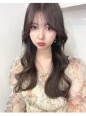 顔まわりカット/韓国ヘア/韓国レイヤーカット/サイドバング
