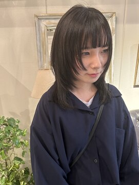 ヘアーデザイン シュシュ(hair design Chou Chou by Yone) ウルフレイヤースタイル&グレーブラック♪