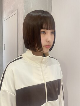 ヨーク(YOKE) 【YOKE】切りっぱなしボブ髪質改善ぱつっとボブ縮毛矯正サラ艶髪