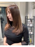 顔周りレイヤーカットで柔らかい雰囲気に◎【船橋/白髪ぼかし】