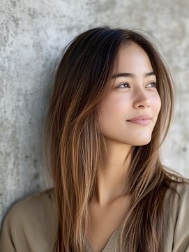 ピリオド(period.) シャドウグラデーション/バレイヤージュ/ロングレイヤーカット