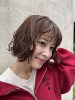 メゾンアクア 表参道(Maison ACQUA) +小顔ミディアムパーマミディアムデジタルパーマボブパーマ黒髪