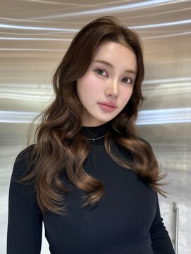 ルームバイシー 新宿(Loom. by Sea) □オリーブグレー×小顔[ココアベージュ/黒髪/くらげヘアー]