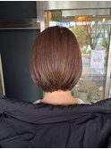 簡単纏まるボブレイヤー白髪ぼかしベージュ
