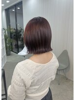 ケーオーエスピンク(K O S pink) ぷつっと切りっぱなし × ワインレッド