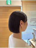 20代30代/ミニボブ/切りっぱなし/大人ヘア/ブリーチなしカラー