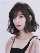 アッドヘアー(Add hair)&nbsp;ミストバング×ボブ×ダークグレージュ