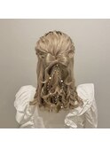 立体リボンハーフアップ♪