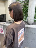 "久保田"切りっぱなし結べるボブ耳かけ透明感カラー