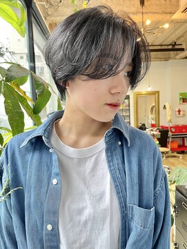 ヌード(NUDE) NUDE透け感暗髪10代20代30代マニッシュショート大人ショートボブ