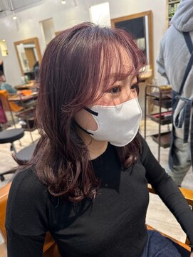 ラゴム 池袋(LAGOM) 切りっぱなしボブ/美髪/ピンクブラウン[池袋/髪質改善]