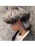エンドカラー×メンズウルフカット×スパイラルパーマ仕上げ