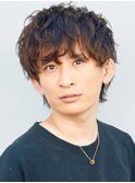 ニュアンスパーマ メンズウルフ ビジネスマンヘア