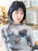 ブルーグレージュくびれ小顔ミディアムウルフh3志木20代30代40代