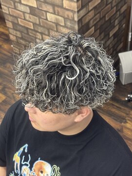 メゾンフォーメン TorRoad店(Maison for men) 波巻きプードル　ホワイトメッシュ