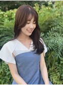 ラベンダーベージュ×顔周りレイヤー