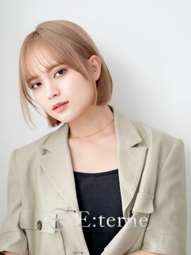 エテルネ 大宮店(E:terne) ショート/ショートボブ/ブリーチカラー/ミルクティー
