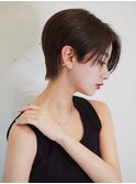 クールショートダークブラウン顔周りカット小顔◎20代～50代