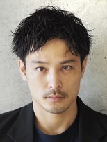 ゼンコー アオヤマ(ZENKO Aoyama)&nbsp;メンズルーズショートパーマアップバング刈り上げ黒髪