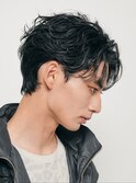 天神メンズパーマフェザーパーマシャドウパーマセンターパート