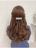 pinky.綺麗めハーフアップ