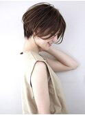 前髪長め 美人ショート ひし形ショートボブ ショート 青山