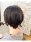 大人柔らかショートボブ【艶白髪染め、エイジングケア、花園】