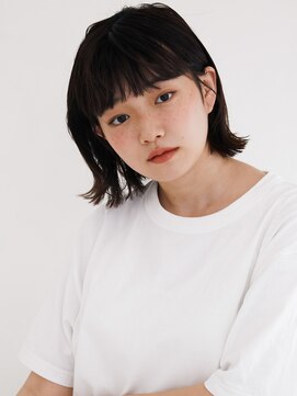 オンク 新宿(onk) 黒髪/グレーベージュ/レイヤーロング/前髪パーマ[新宿駅]